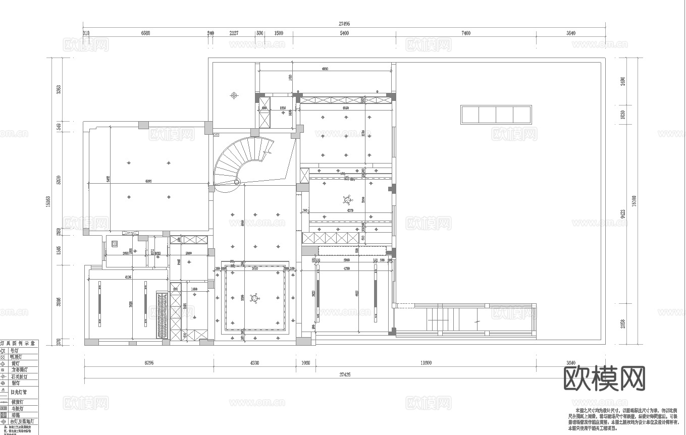 别墅样板间  最新全套施工图设计cad施工图