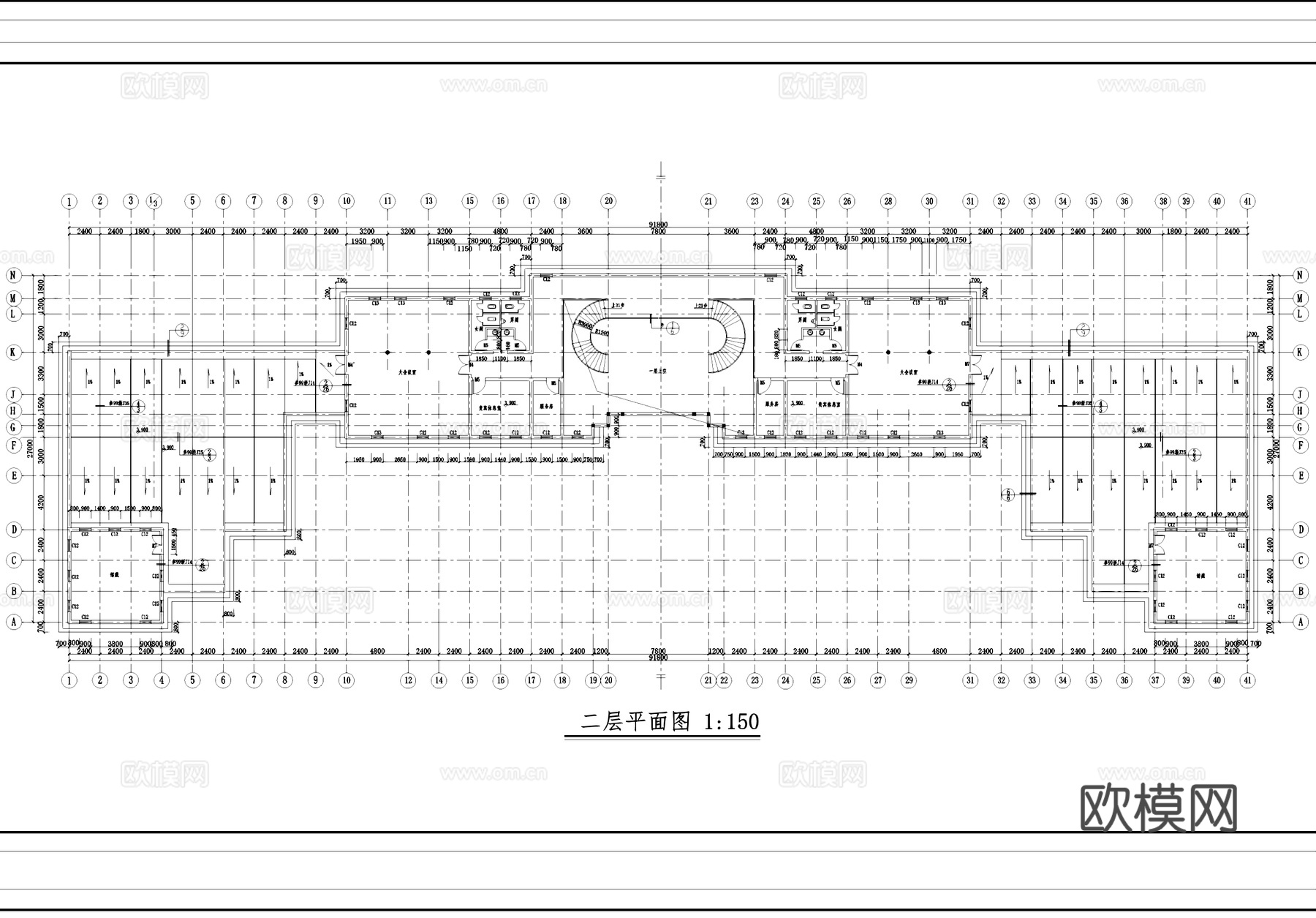 余杭茶馆休闲会所建筑CAD施工图cad施工图