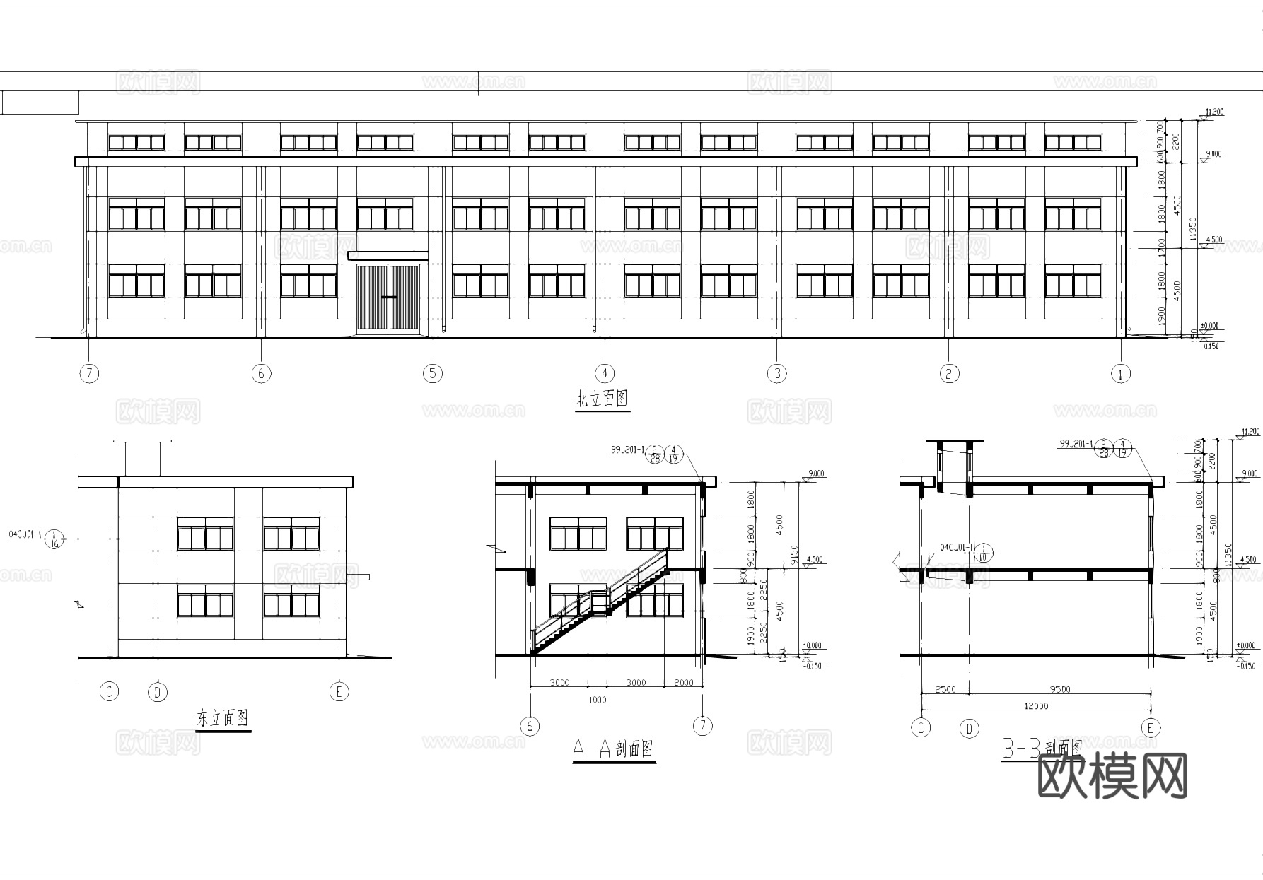 材料仓库工业建筑CAD施工图cad施工图