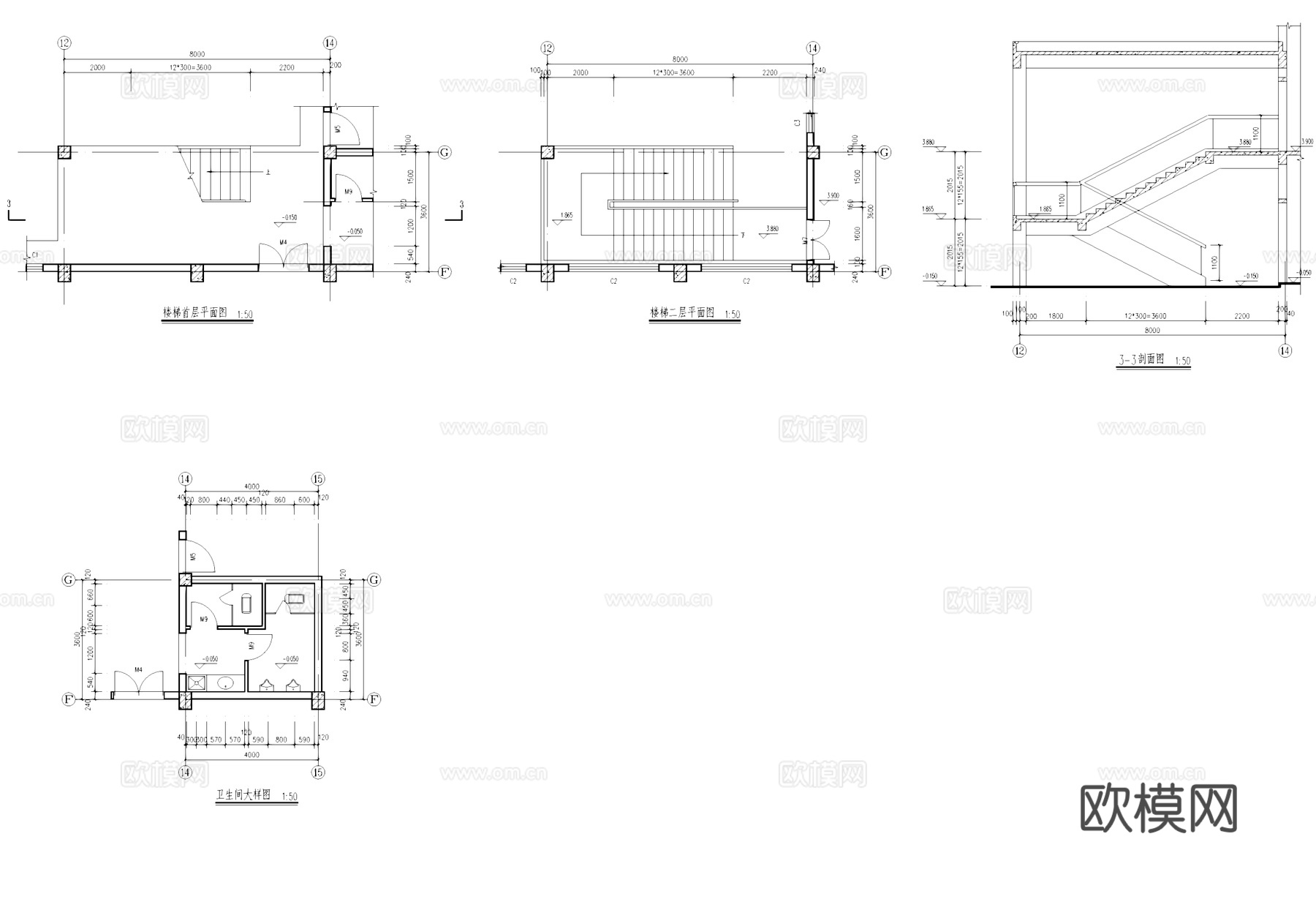 二层车间办公厂房工业建筑CAD施工图cad施工图