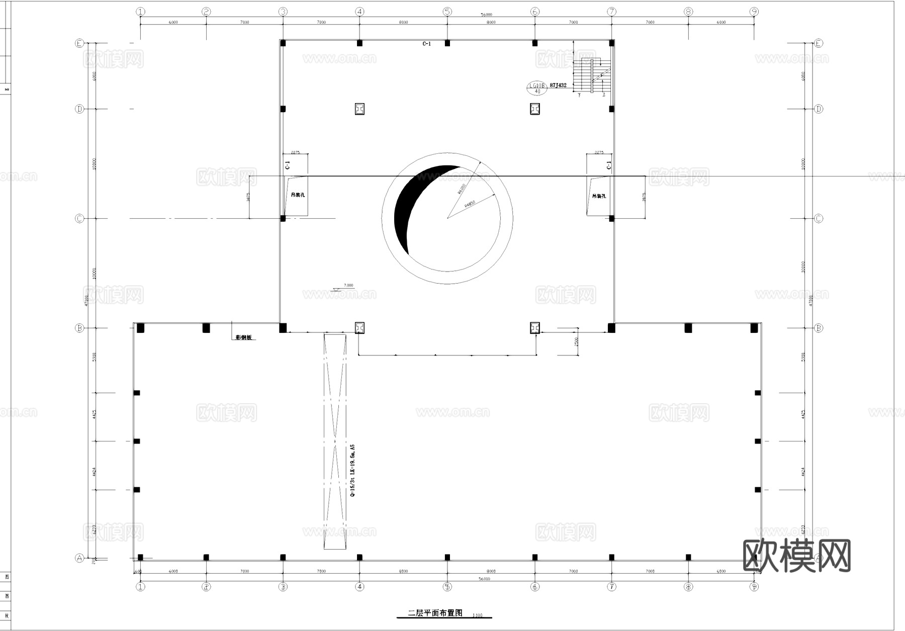 大型工厂厂房工业建筑CAD施工图cad施工图