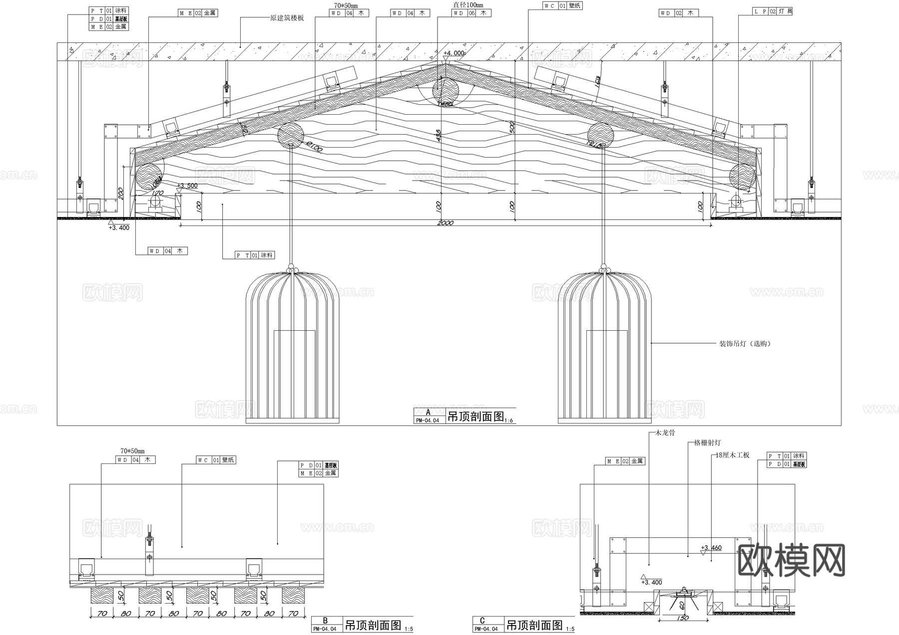 茶馆 二层茶叶店茶室 茶楼 茶吧平面系统图cad施工图