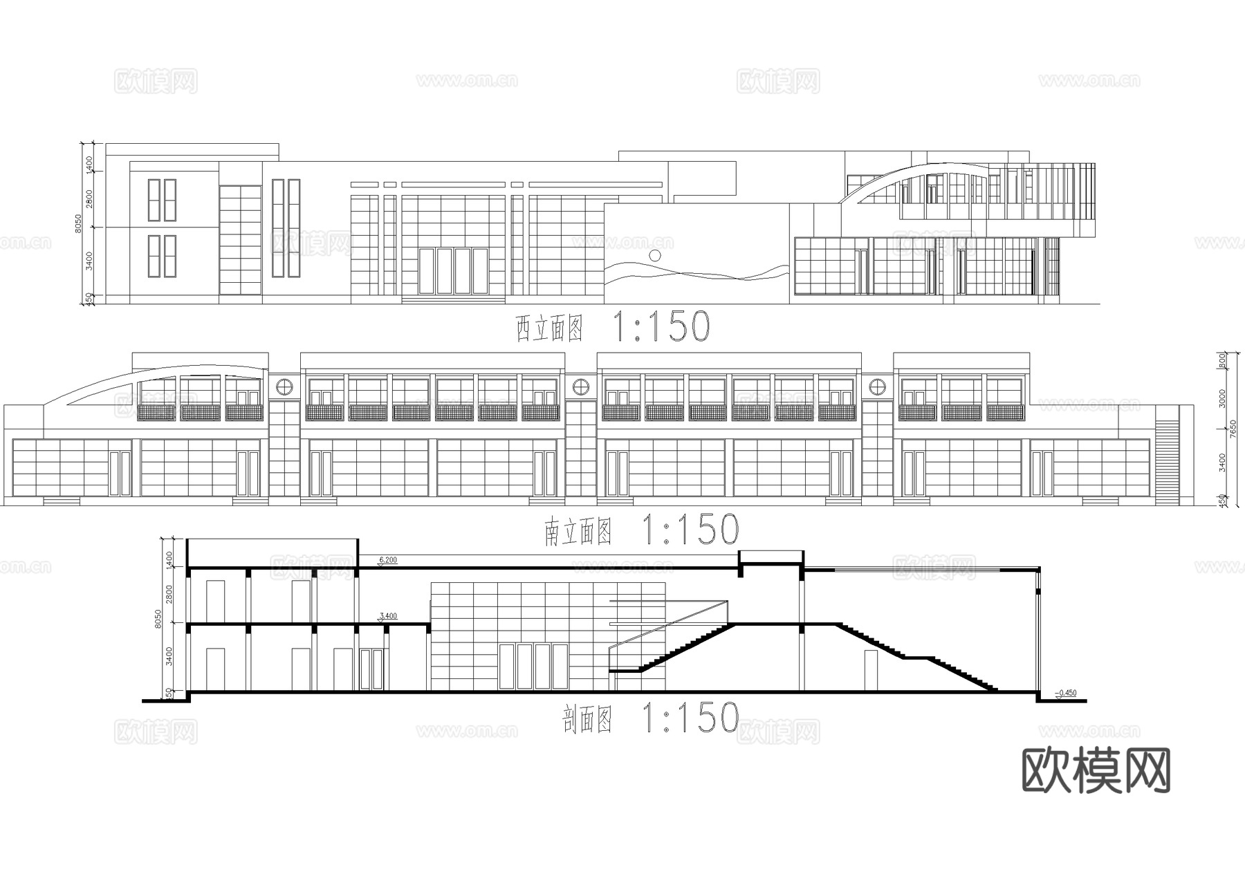幼儿园建筑 二层托儿所cad施工图