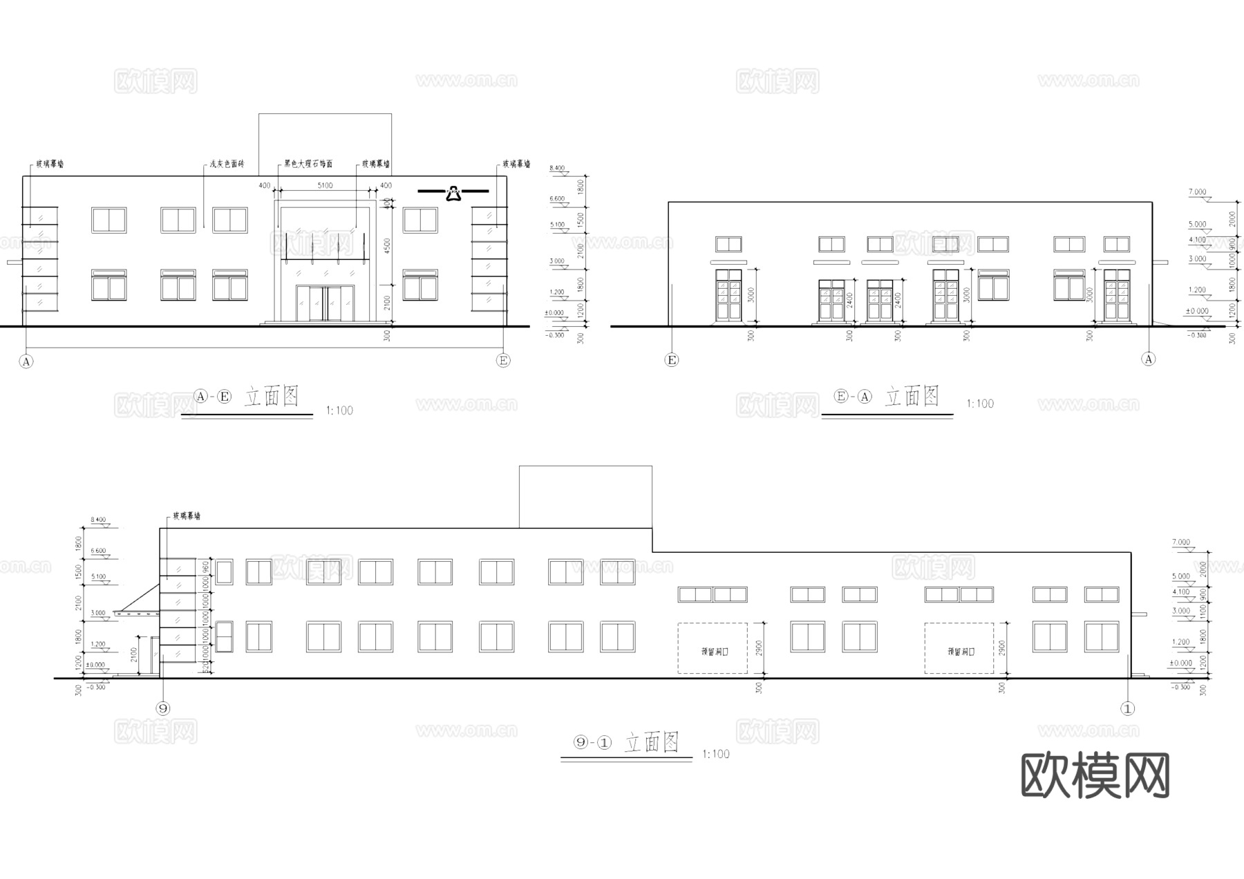 精密模具工厂厂房门卫工业建筑CAD施工图cad施工图