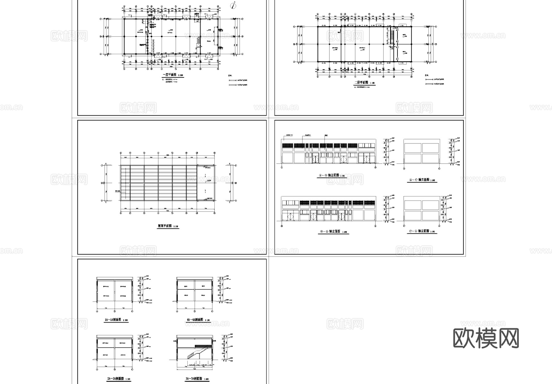 动力车间空压冷冻站循环冷却水站工业建筑CAD施工图集cad施工图