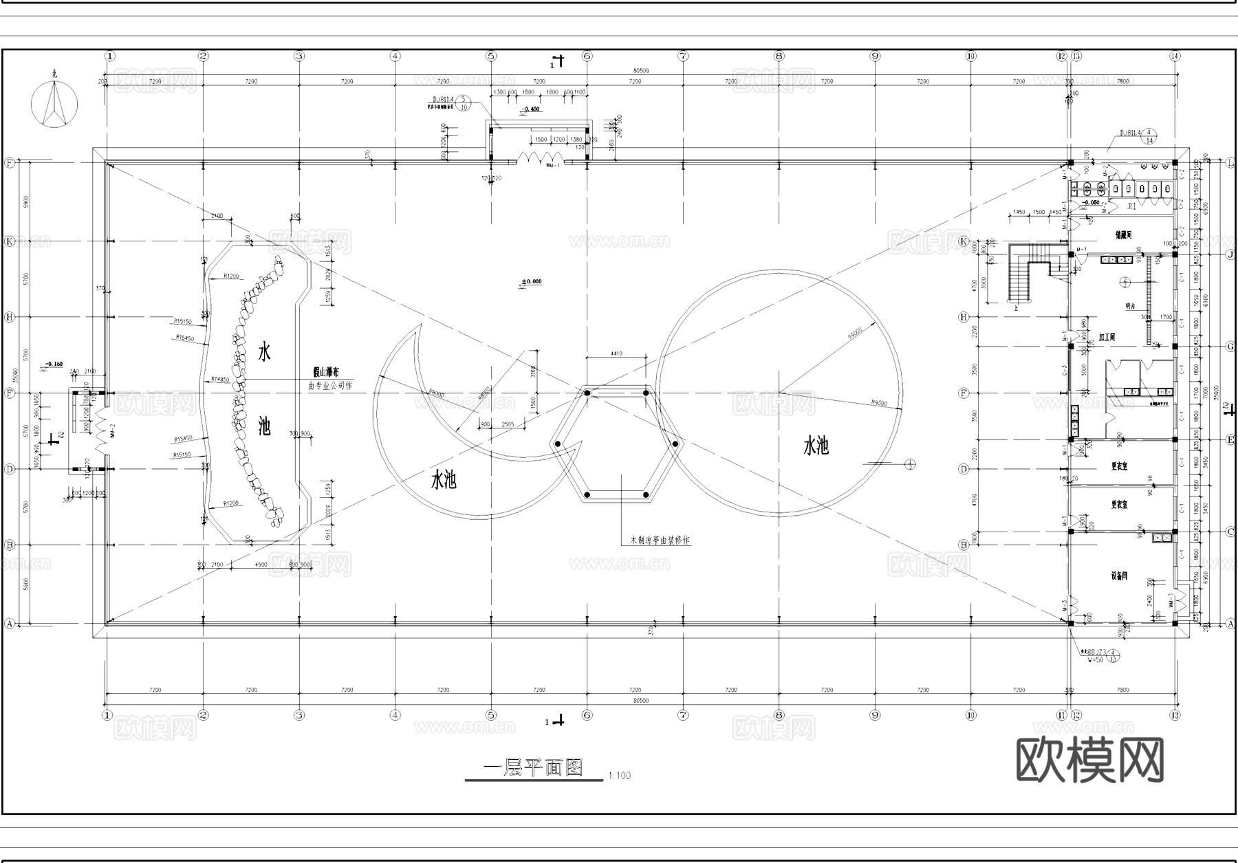 钢结构海珍品养殖大棚建筑CAD施工图cad施工图
