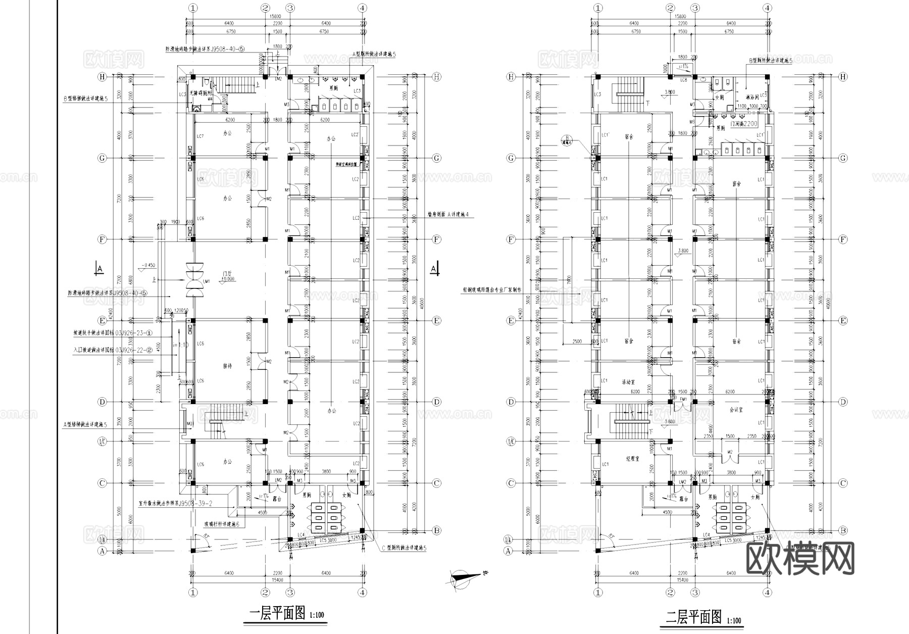 化工设备工业园区办公厂房传达室建筑规划CAD施工图cad施工图