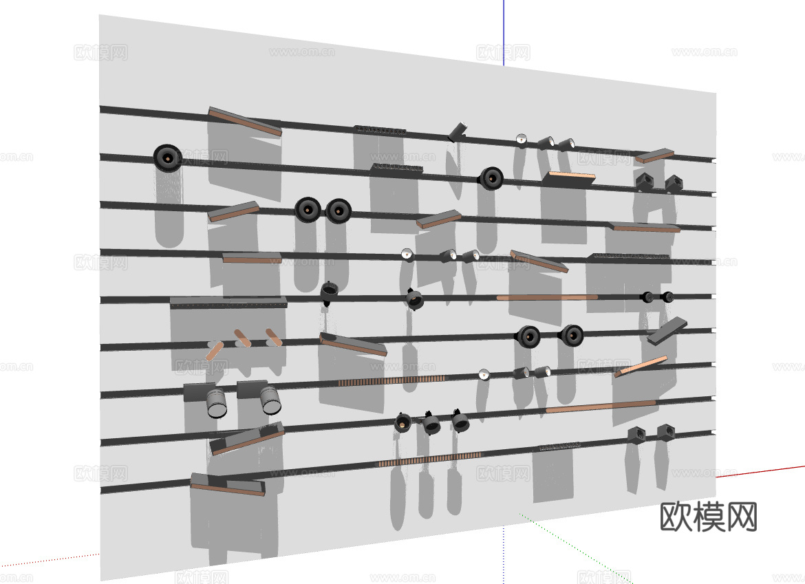 现代射灯su模型