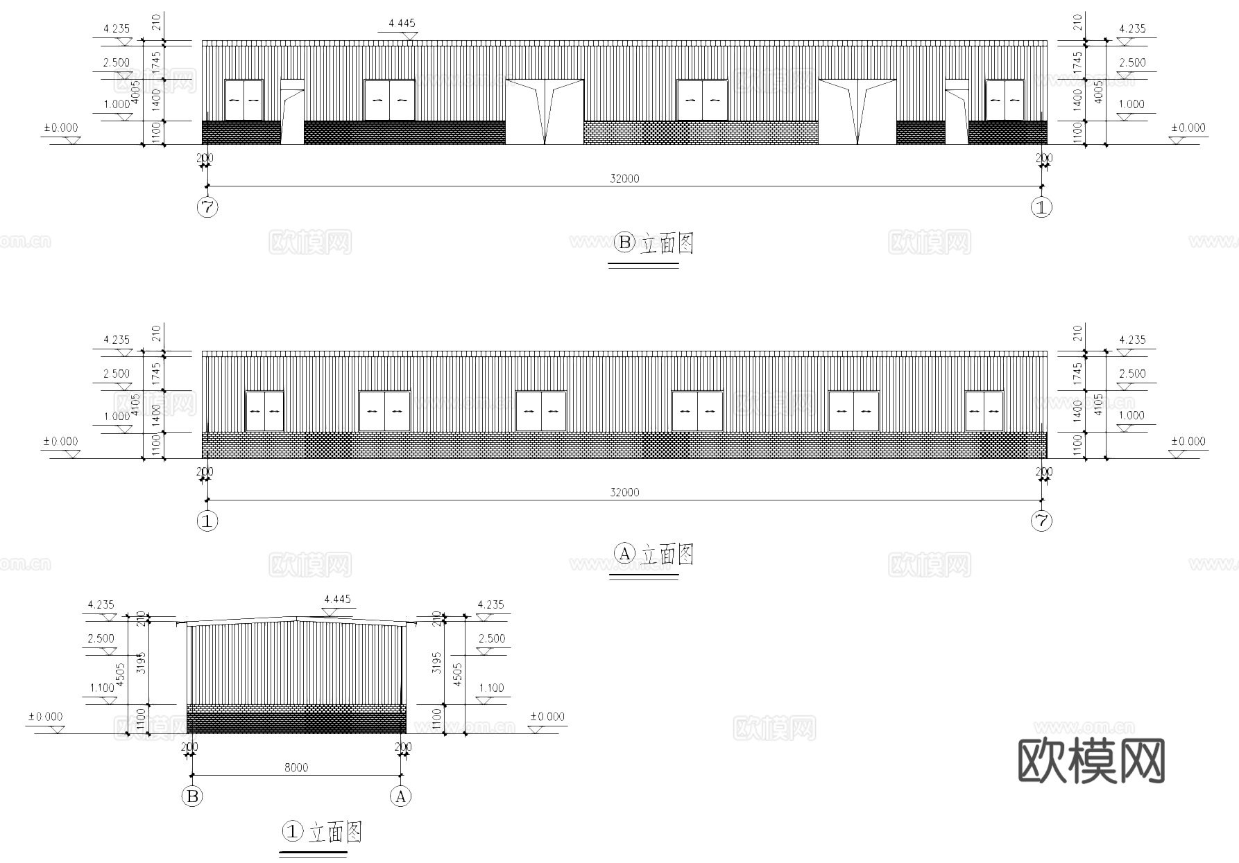 单层工地临时设施仓库办公工业建筑CAD施工图cad施工图