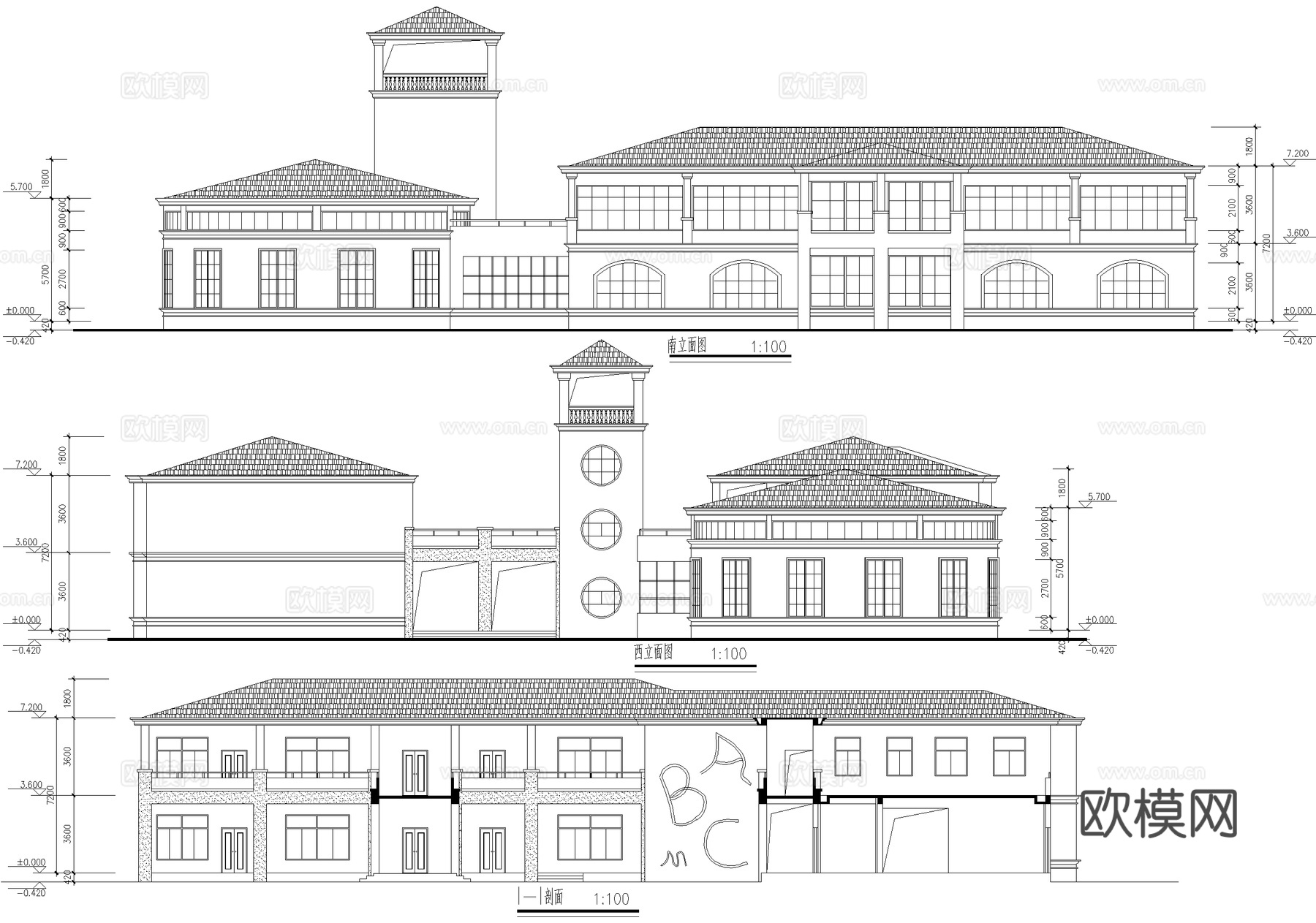 幼儿园建筑 二层托儿所cad施工图