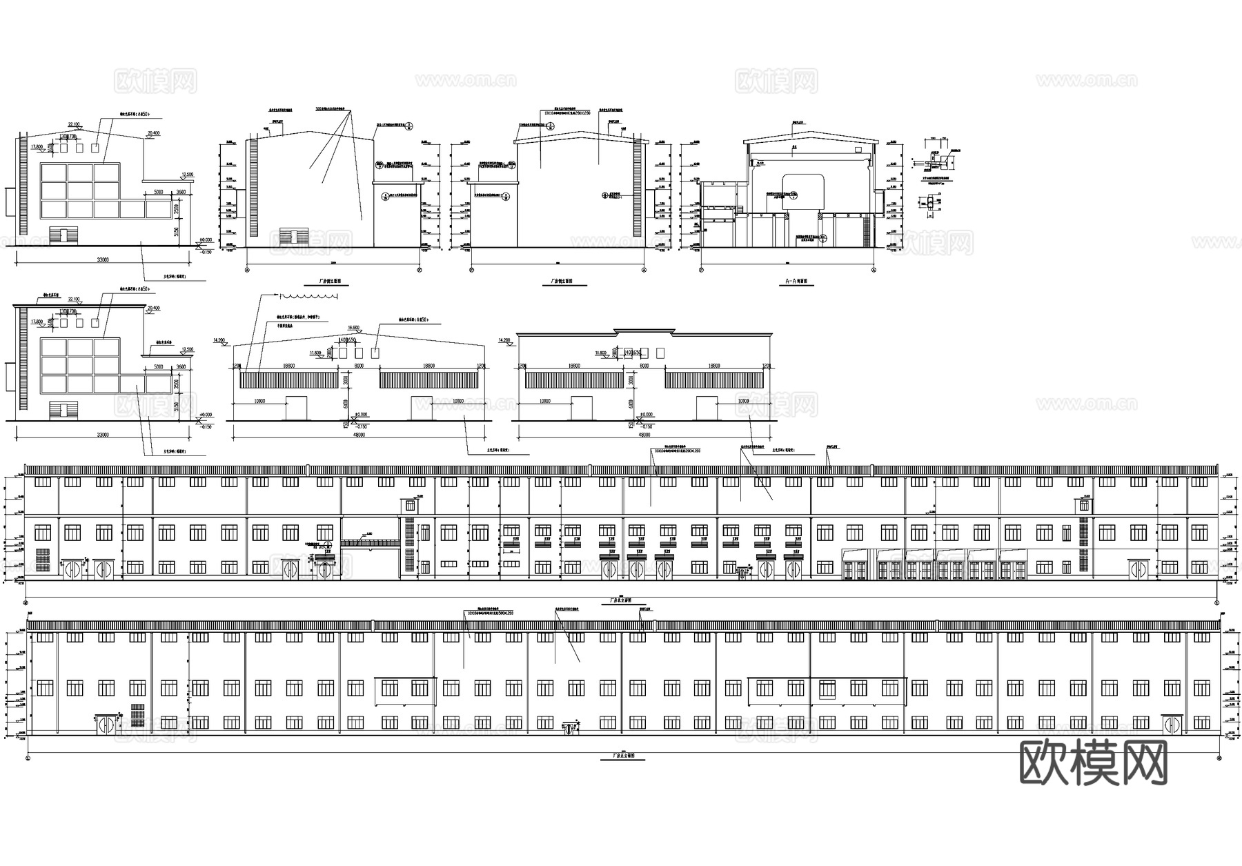 二层车间厂房工业建筑CAD施工图cad施工图