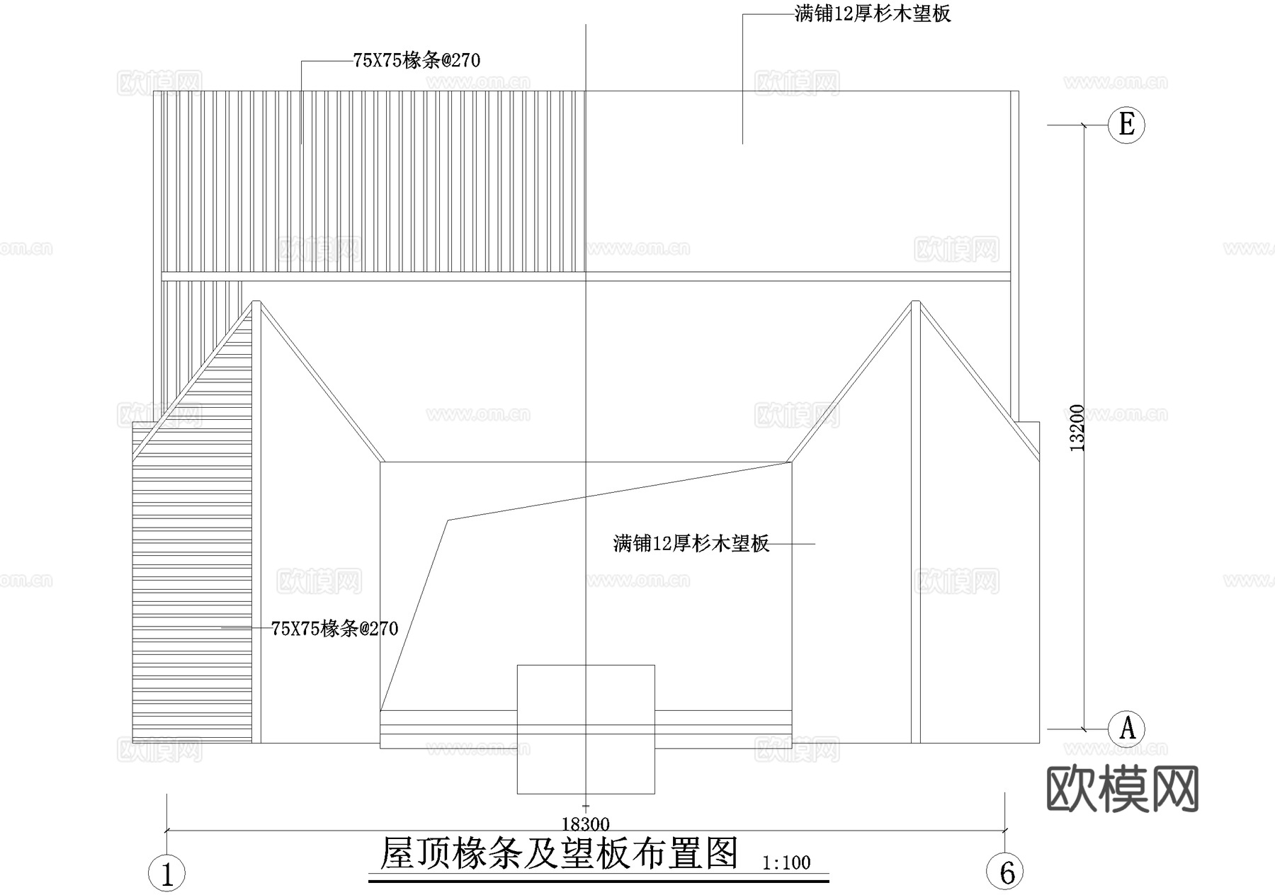 仿古建筑 三合院cad施工图