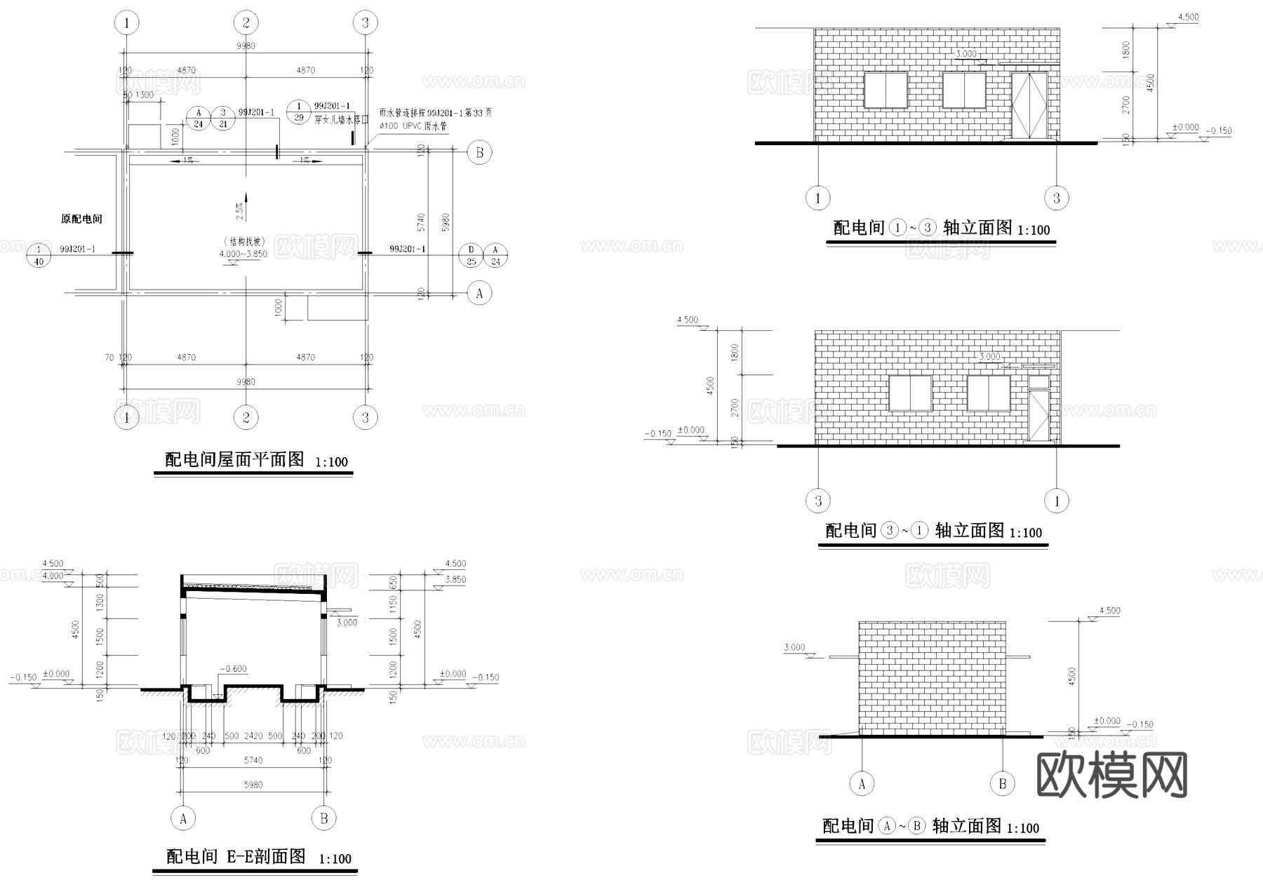 工业车间配电间建筑规划CAD施工图集cad施工图