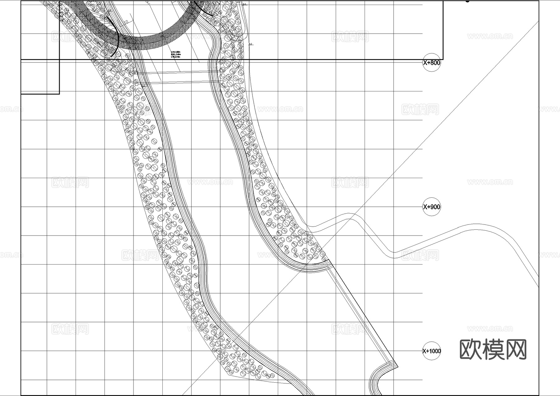 滨水公园湖区规划总平面图cad施工图