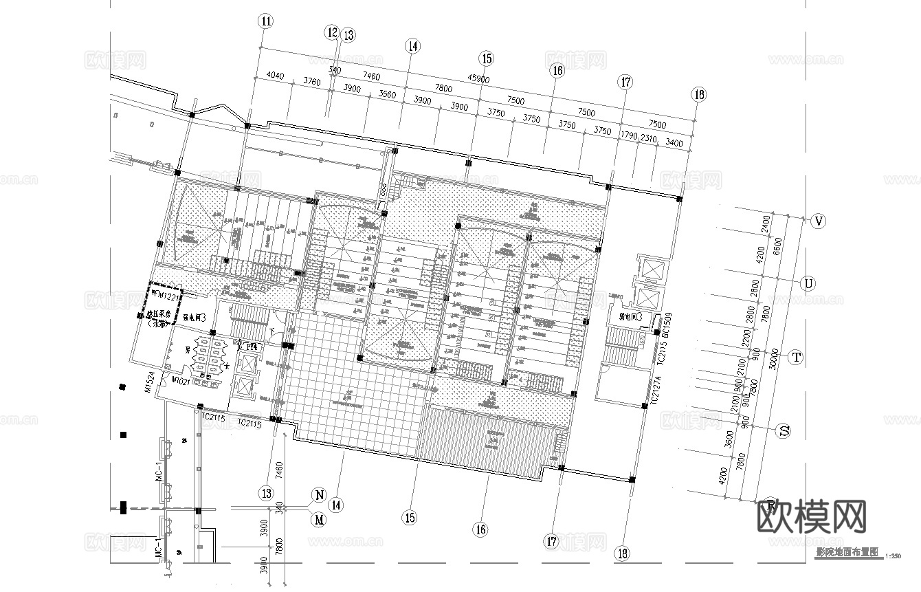 电影院 最新全套施工图设计cad施工图
