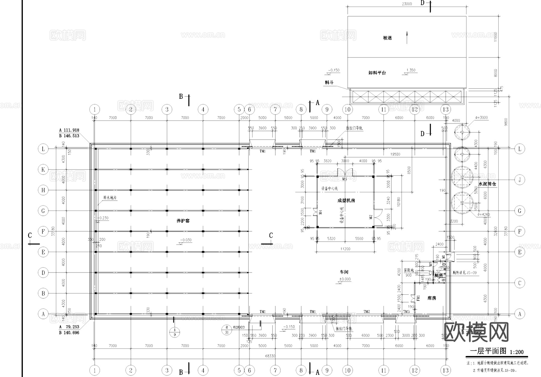 工业车间配电间建筑规划CAD施工图集cad施工图