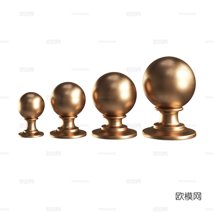 科茨沃尔德球形柜门旋钮3d模型下载（渲染图4）