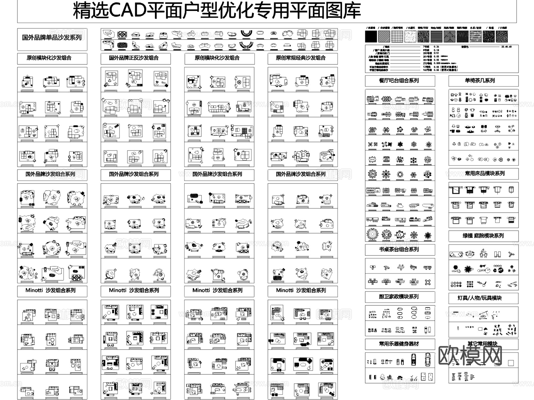 室内平面优化户型家具平面CAD施工图图块图库cad施工图