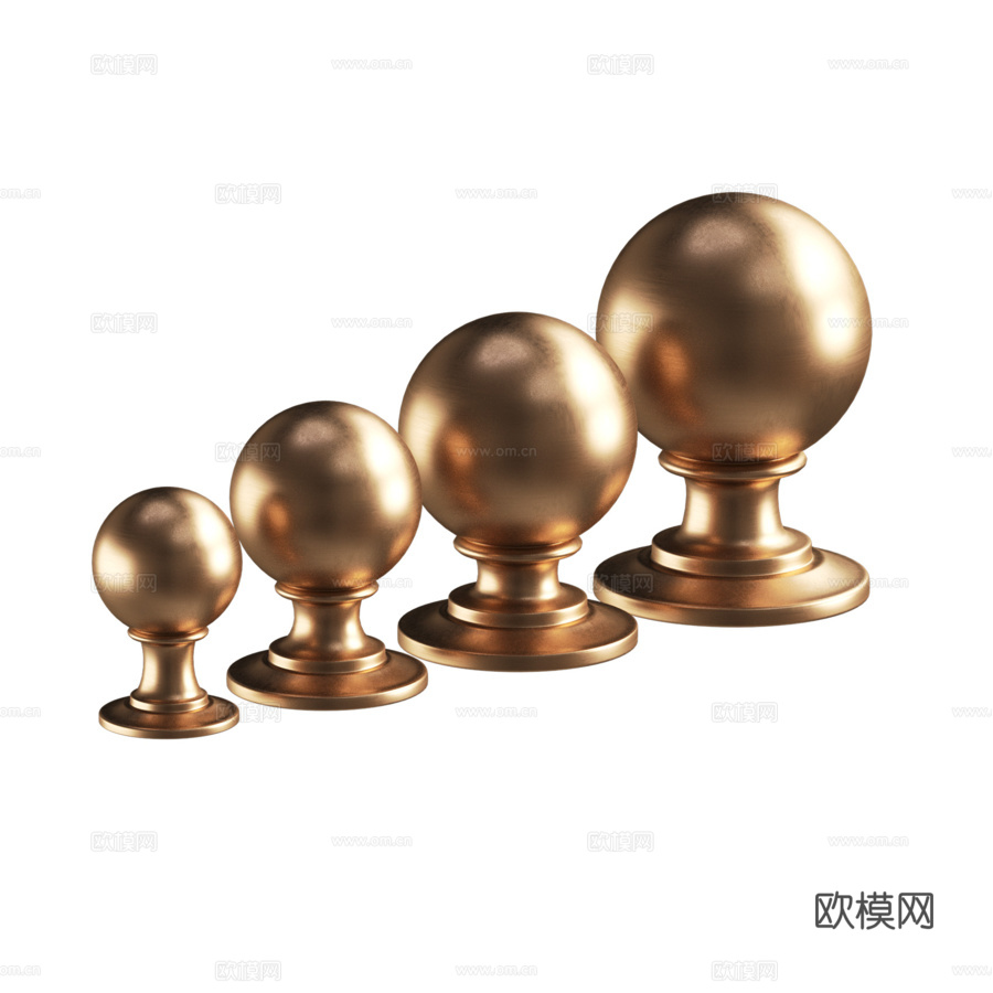 科茨沃尔德球形柜门旋钮3d模型下载（渲染图3）