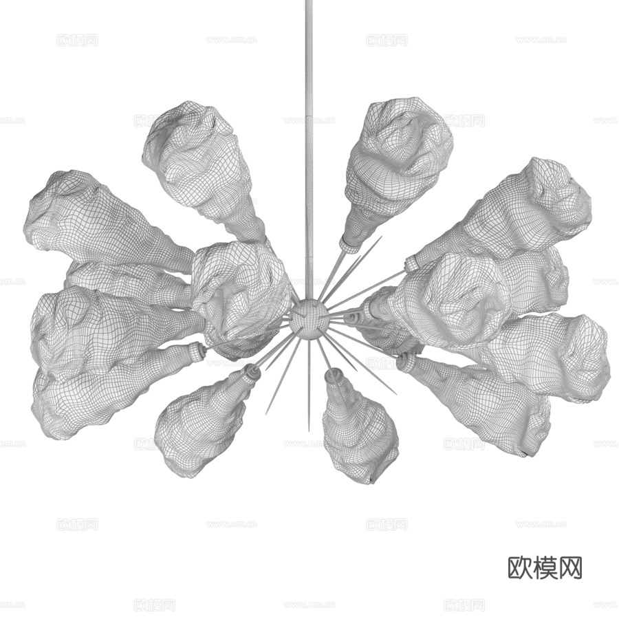 Levi Wils设计的Blossom LED椭圆星爆吊灯3d模型下载（渲染图2）