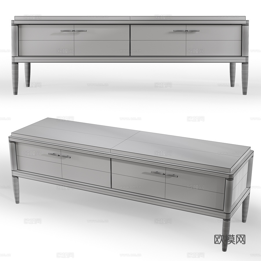 丹通图案媒体柜3d模型下载（渲染图2）