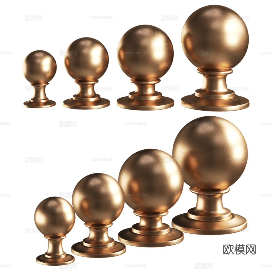 科茨沃尔德球形柜门旋钮3d模型下载（渲染图6）