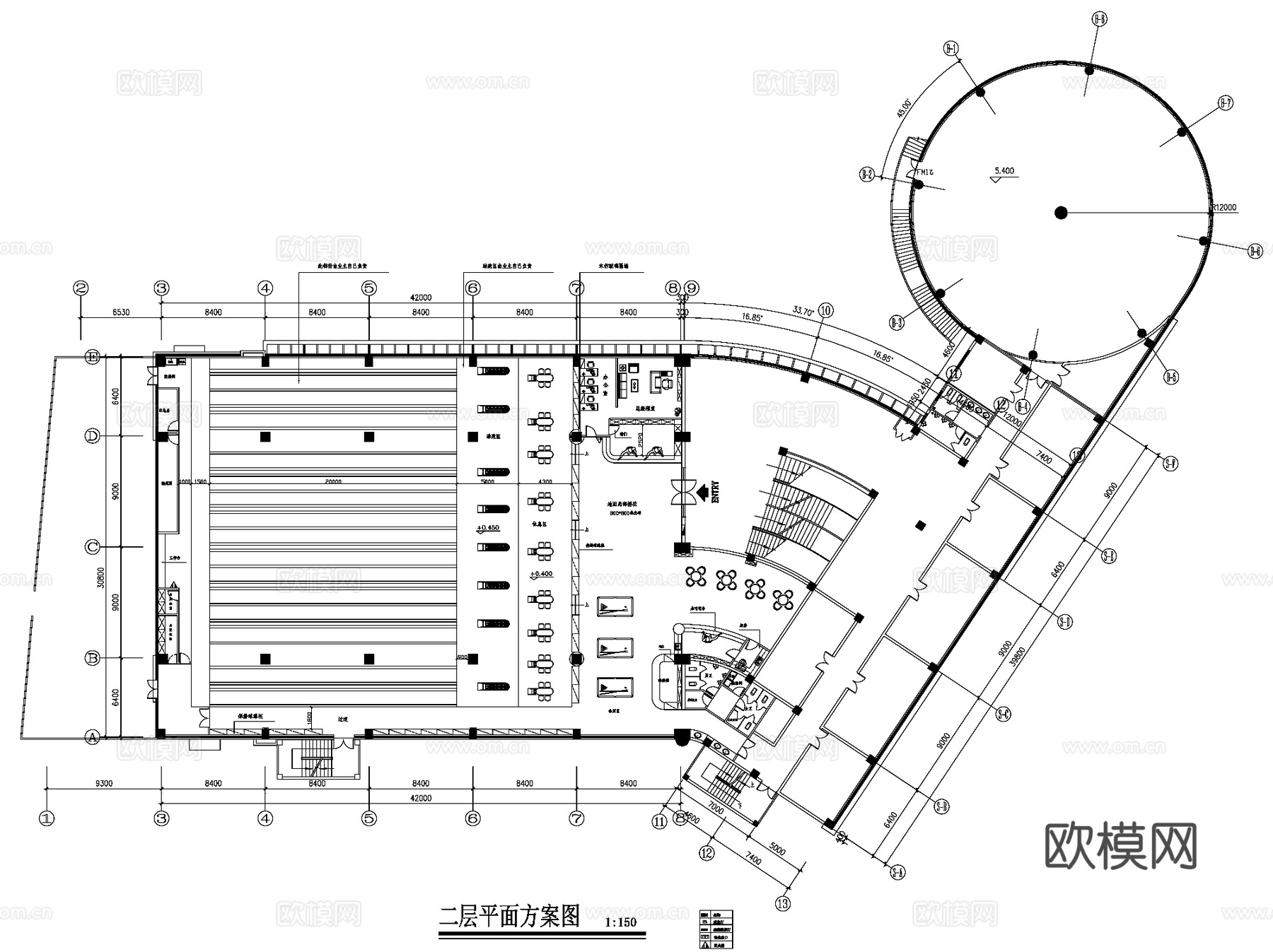 现代保龄球馆室内装饰运动场馆CAD施工图集cad施工图