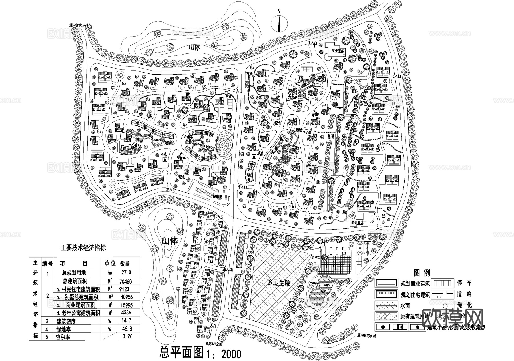 乡村规划总平面图 乡村改造 乡村振兴 居住区规划cad施工图