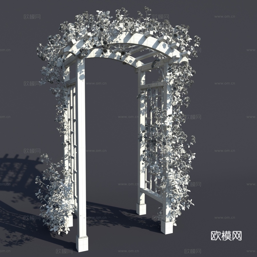 花园拱门 №3. 攀缘玫瑰3d模型下载（渲染图5）