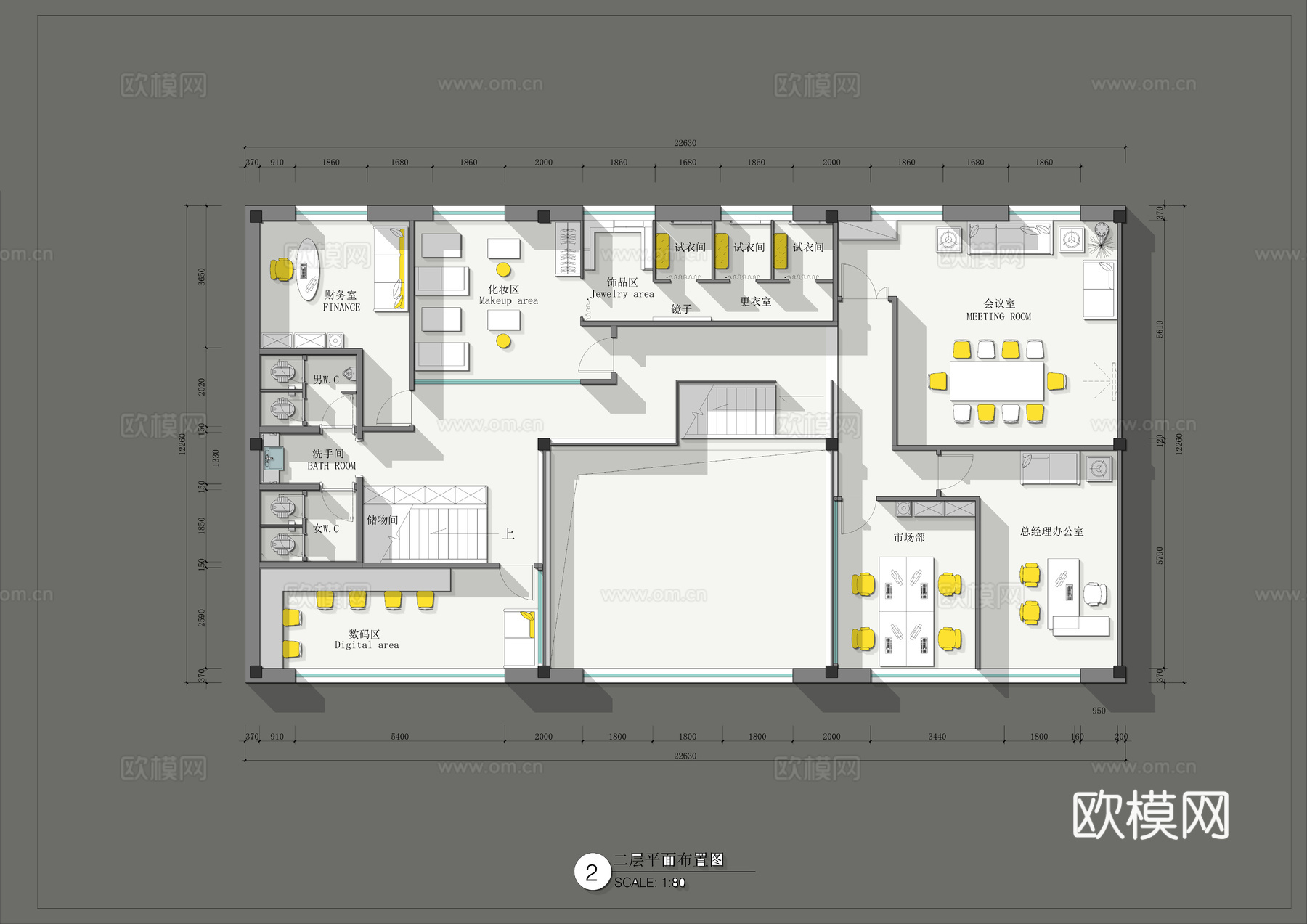 创意婚纱店 最新平面施工图设计cad施工图