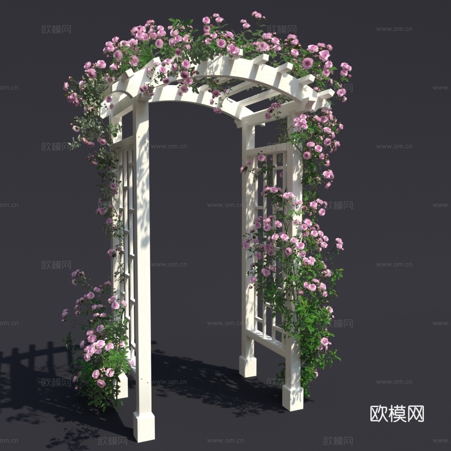 花园拱门 №3. 攀缘玫瑰3d模型下载（渲染图2）