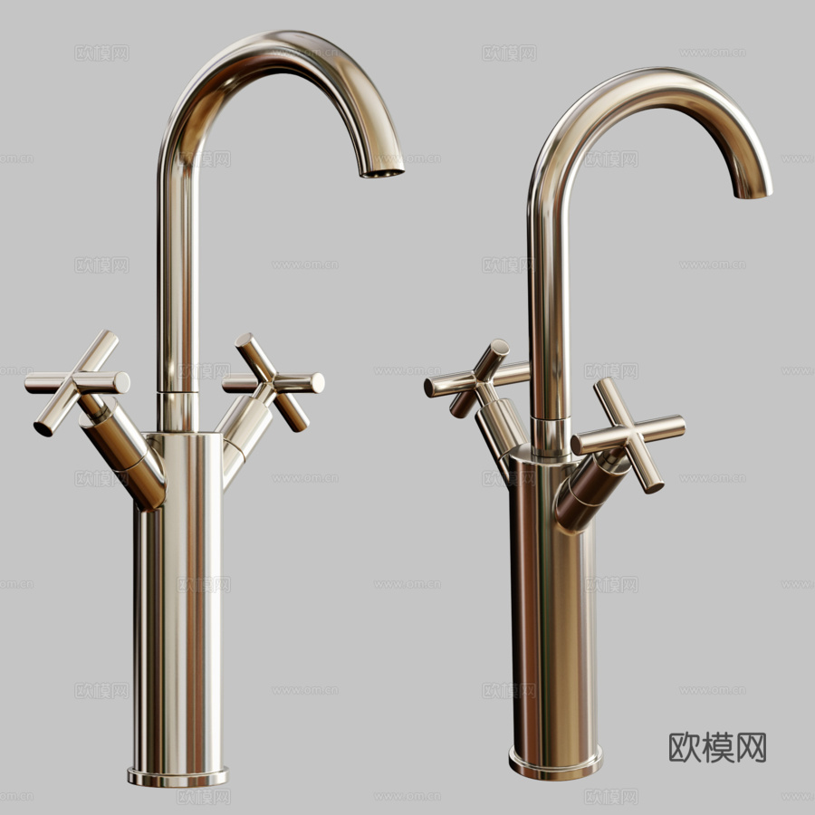 Exira单孔盆龙头带弹出式排水口3d模型下载（渲染图1）
