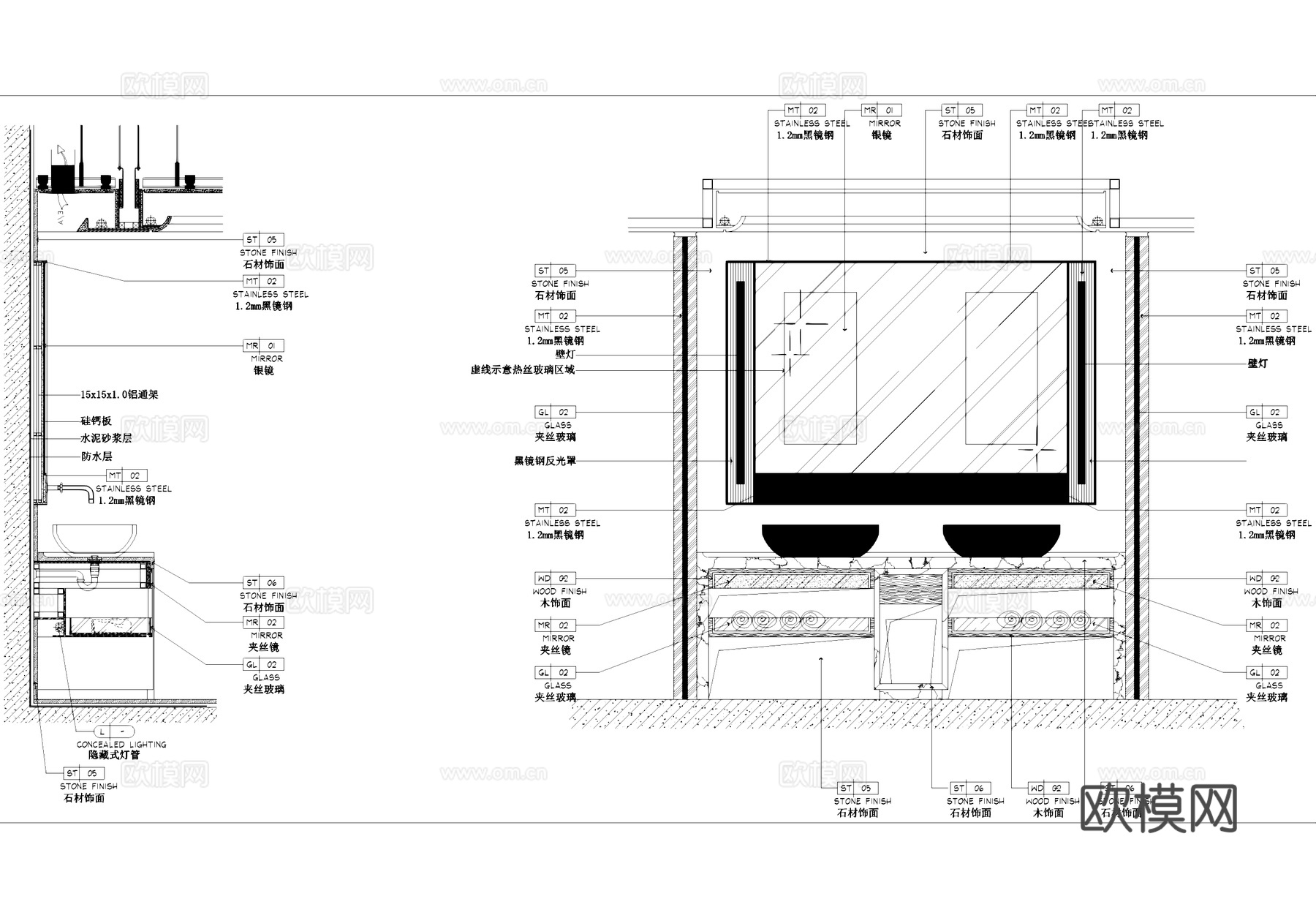卫浴节点大样CAD施工图cad施工图