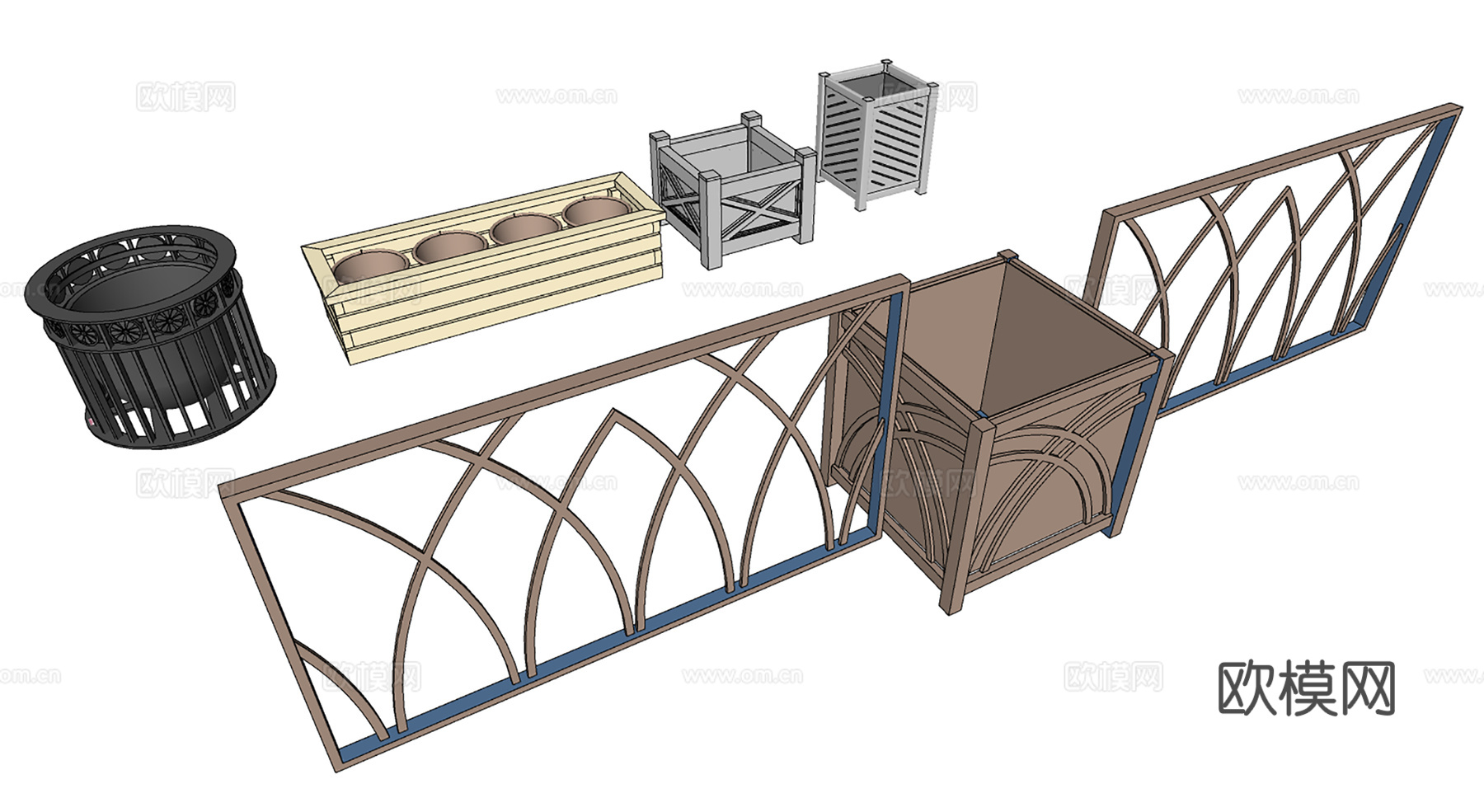 花箱种植箱su模型