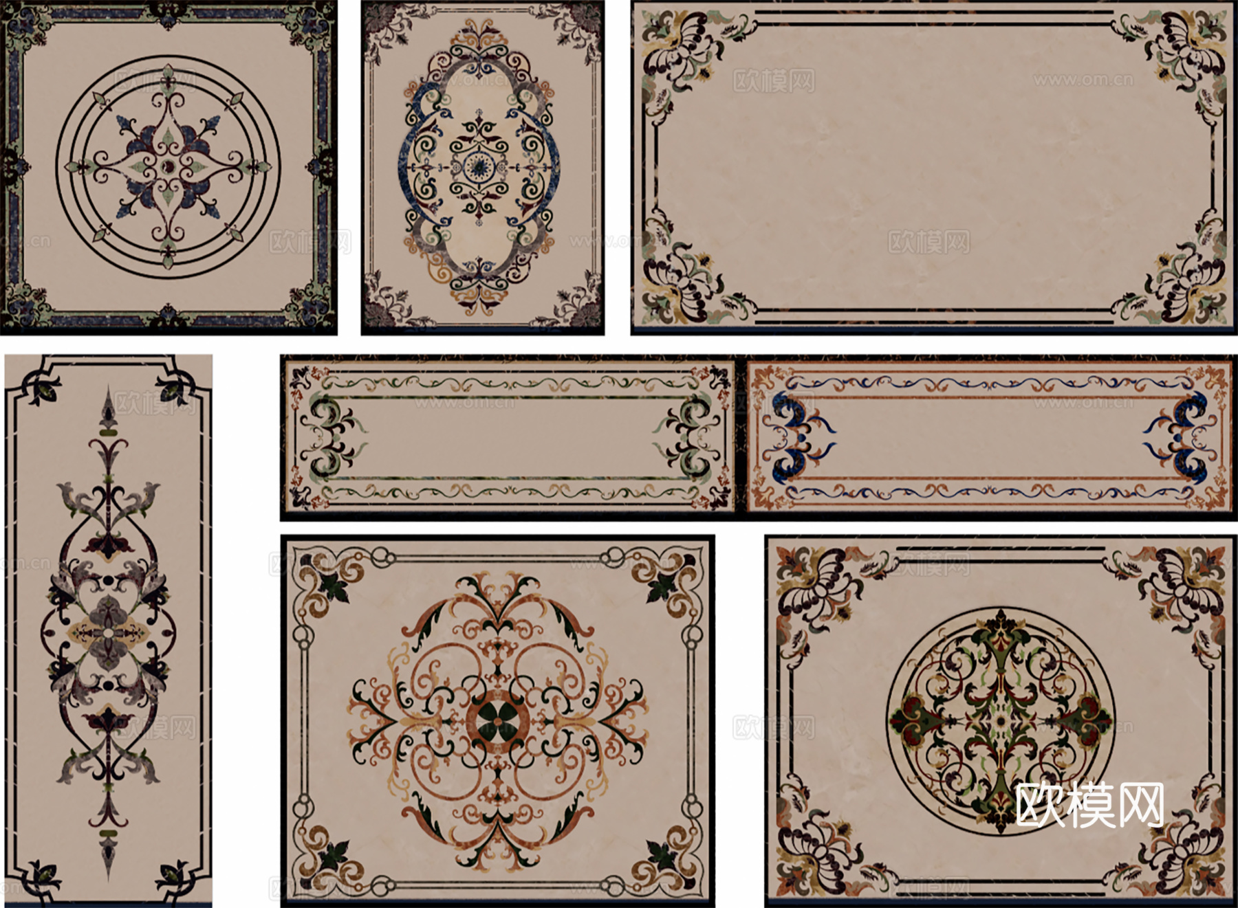 欧式地面拼花su模型