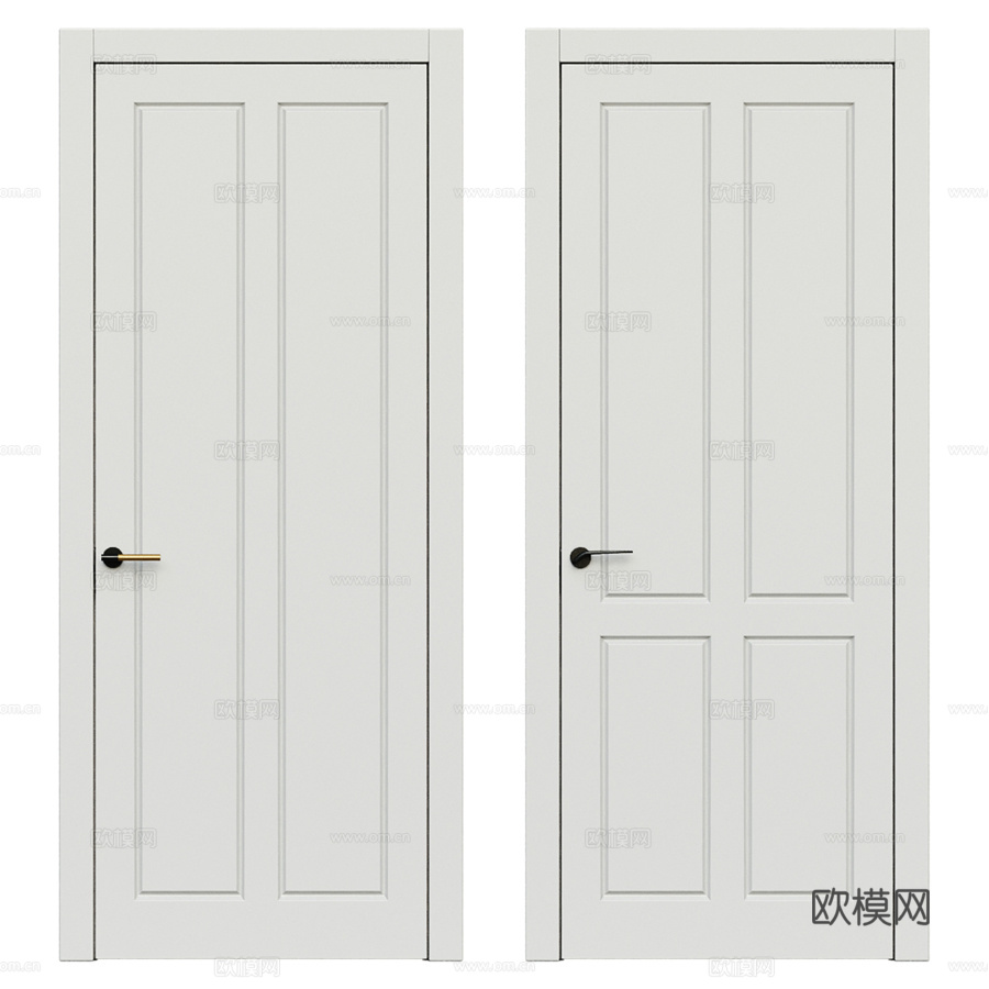 经典门 - 内门060 - 新古典门3d模型下载（渲染图3）