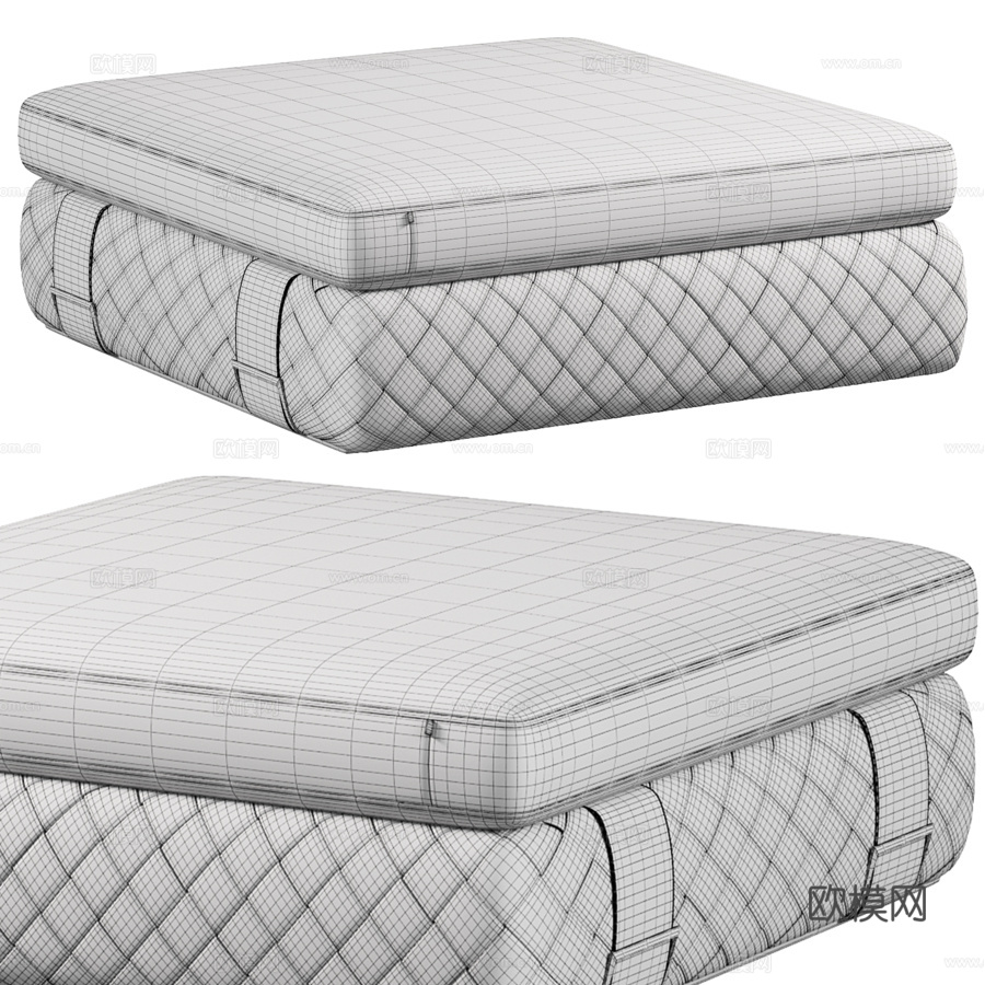 Poltrona Frau GRANT皮革凳3d模型下载（渲染图3）