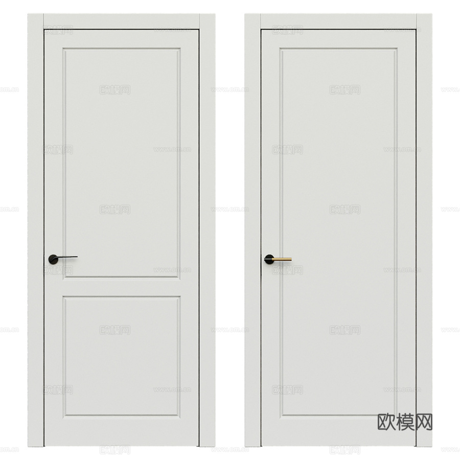 经典门 - 内门060 - 新古典门3d模型下载（渲染图2）