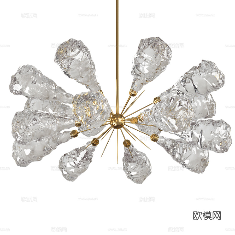 Levi Wils设计的Blossom LED椭圆星爆吊灯3d模型下载（渲染图1）