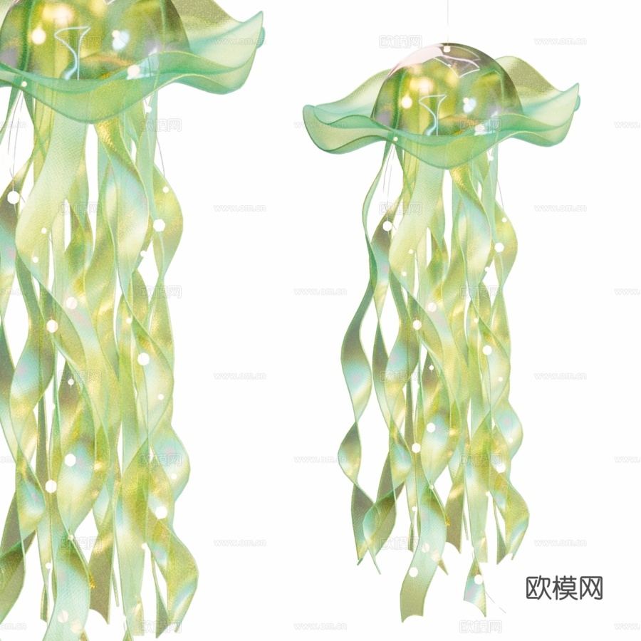 水母造型灯具3d模型下载（渲染图4）