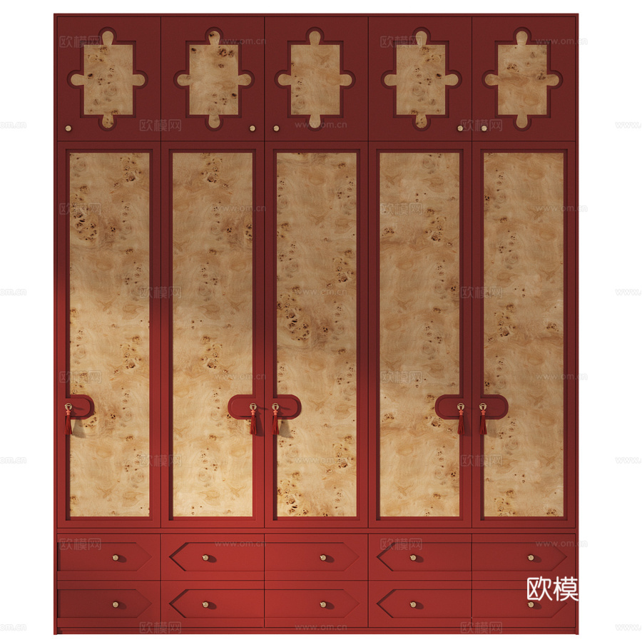 流苏柜3d模型下载（渲染图1）