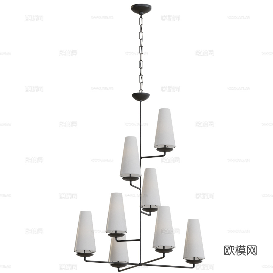 Fontaine垂直吊灯3d模型下载（渲染图1）