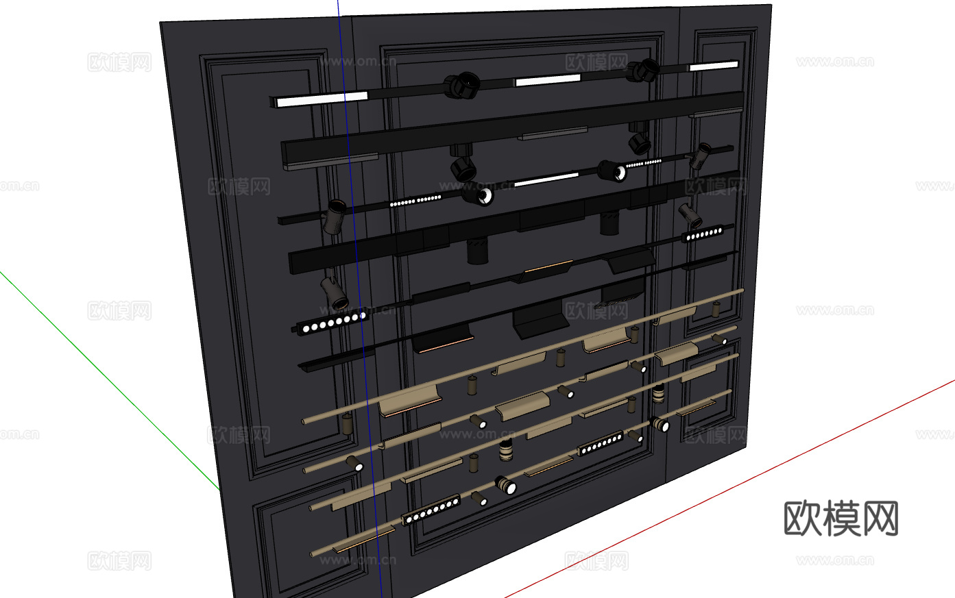 现代筒灯射灯合集su模型