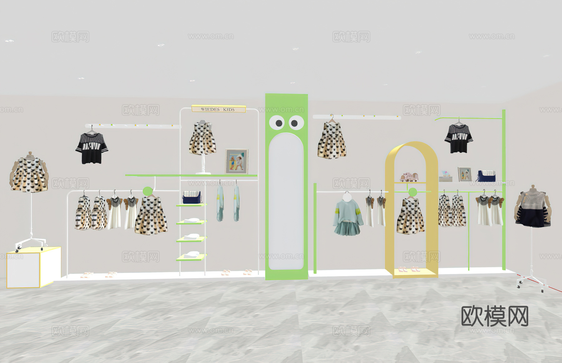 童装店   童装店货架  童装店服装su模型