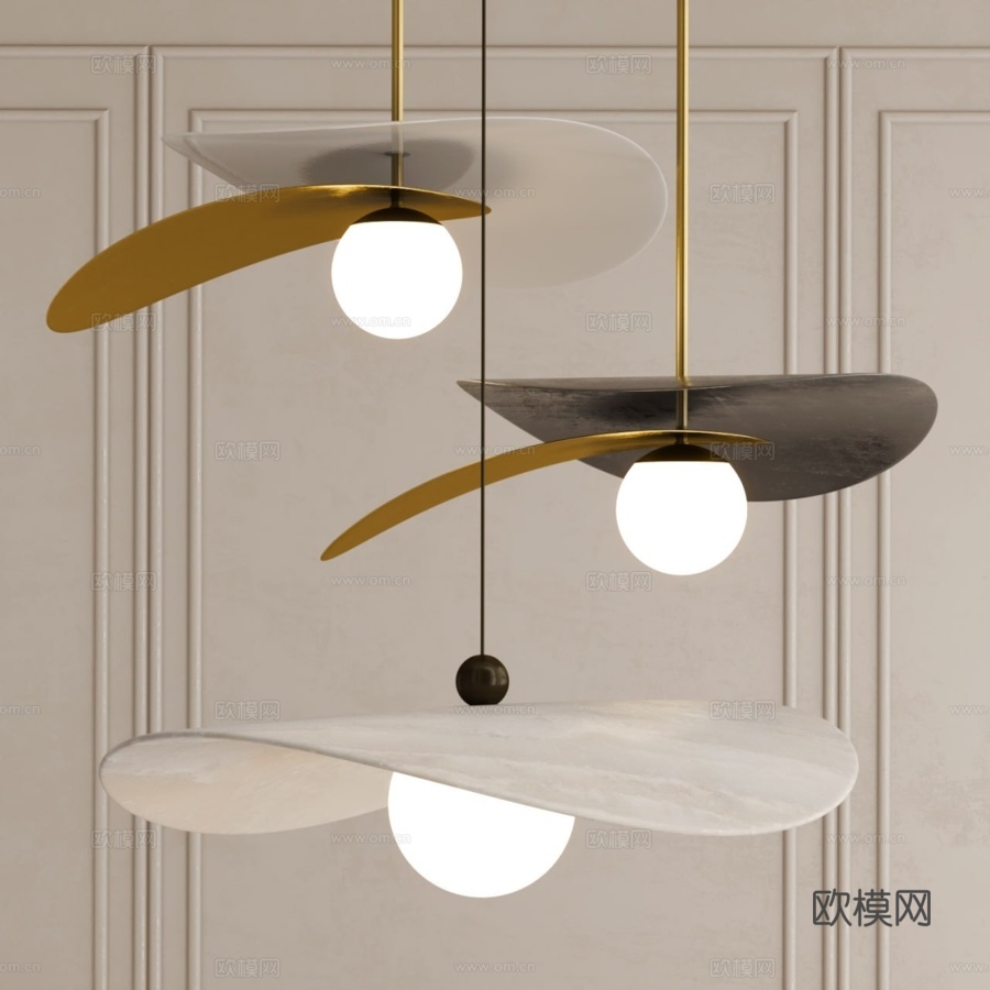 Myrna &amp; Olivia 吊灯3d模型下载（渲染图2）