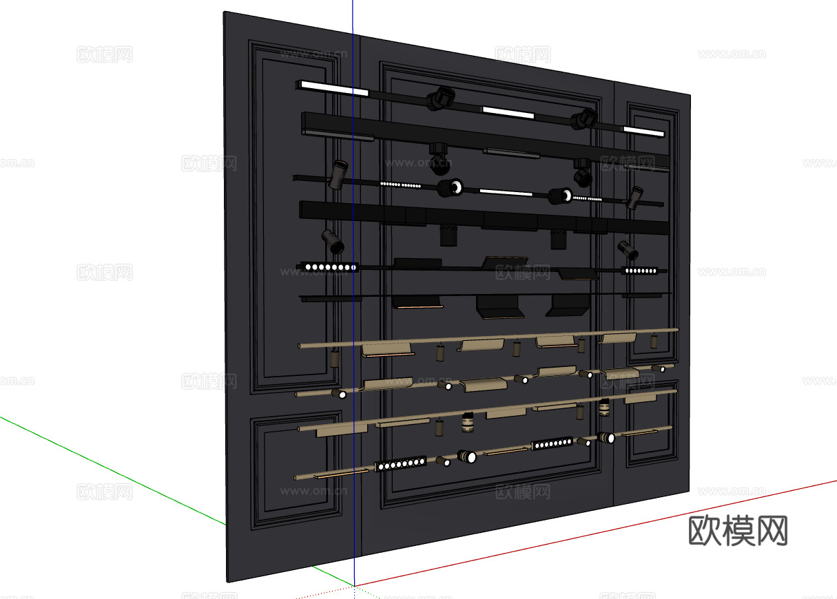 现代筒灯射灯合集su模型