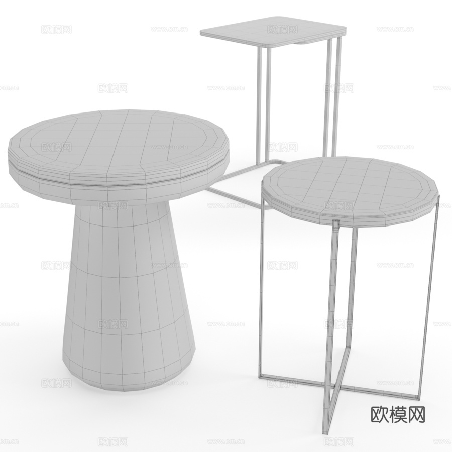 卡尔多阿拉姆博尔特雷博咖啡桌3d模型下载（渲染图4）