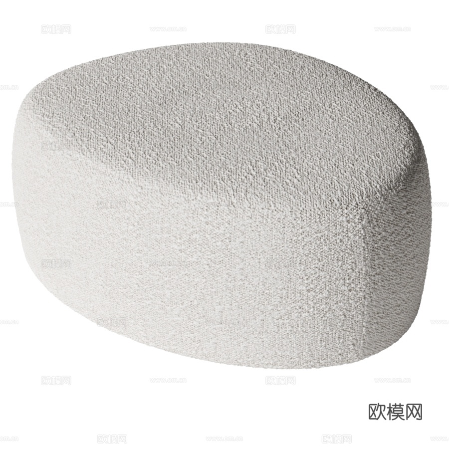 Pouf Bily Boucle Beige by Thin3d模型下载（渲染图1）