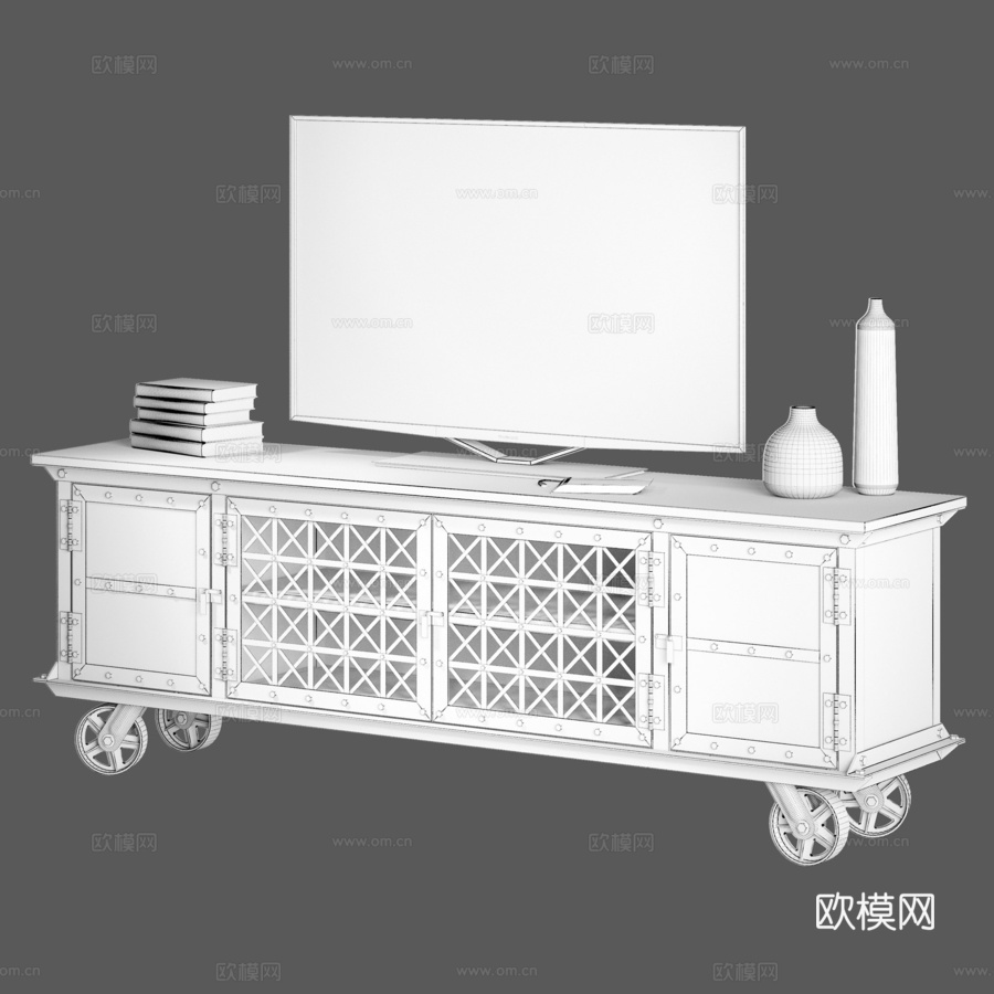 电视基座 全金属阿汉格尔斯克阁楼建造商3d模型下载（渲染图2）