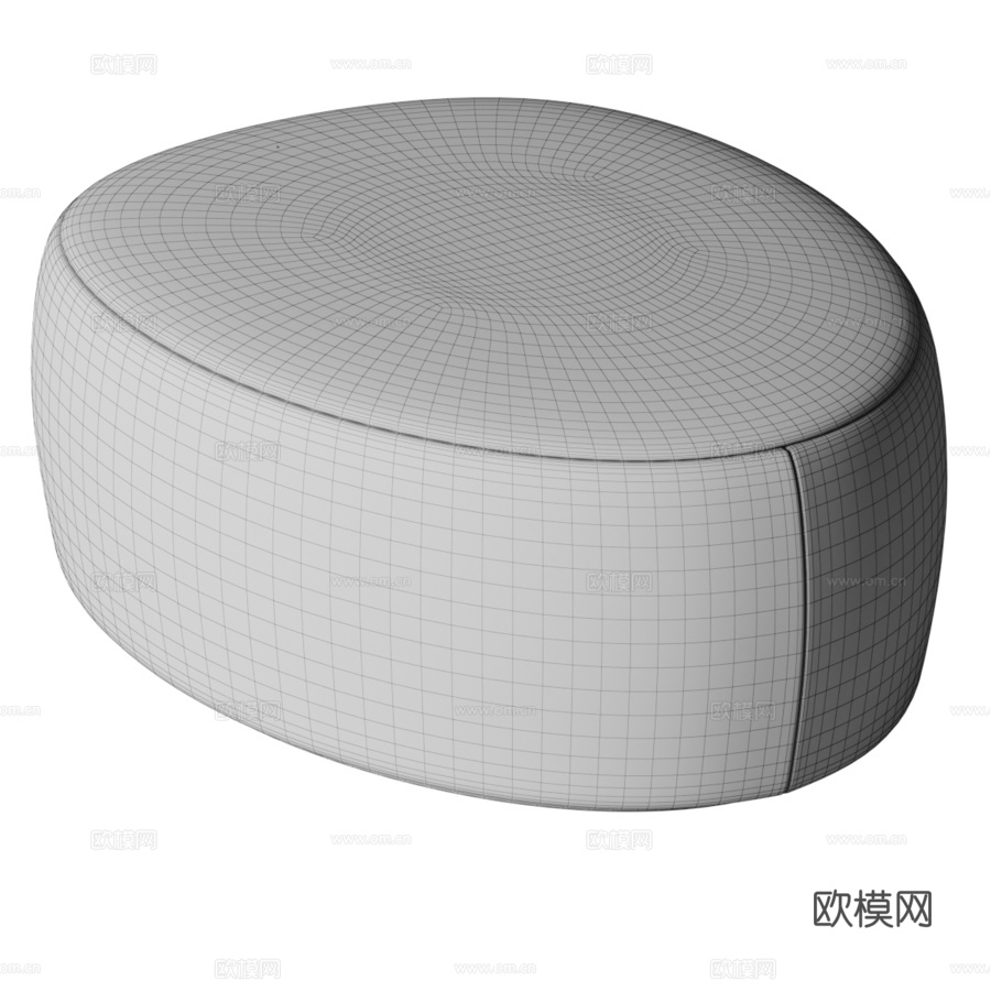 Pouf Bily Boucle Beige by Thin3d模型下载（渲染图3）